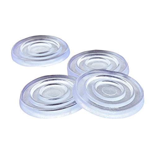 GeKLok - Lote de 50 protectores de mesa de cristal, almohadillas de goma y discos de plástico para mesa de cristal, parachoques adhesivos redondos transparentes