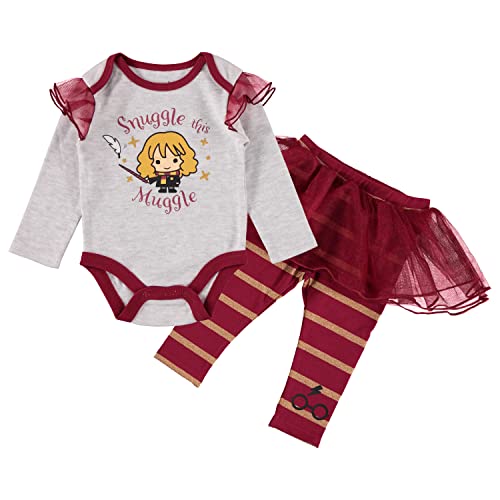 Image of Harry Potter Baby Girl Clothes with One Piece and Leggings or Headband, Baby Outfit, Baby Gift Set