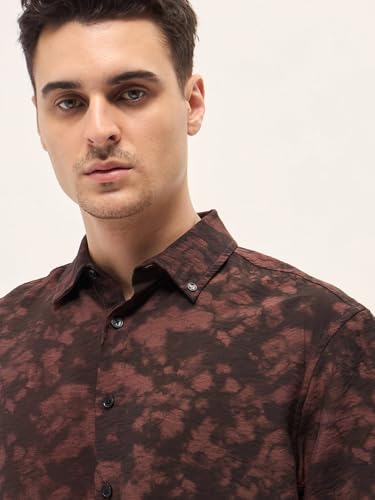 Image of THE BEAR HOUSE Men's Printed Relaxed Fit Casual Shirt