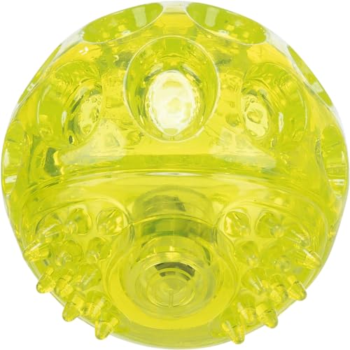 TRIXIE Blinkeball für Hunde, Lime, ø 7.5 cm, 33643, mit Schalter, Aktivierung durch Aufprall