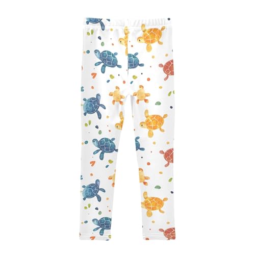 Girls Leggings Colorful Turtles Soft Toddler Leggings for Girls Kids Pants Size 4T-10T2