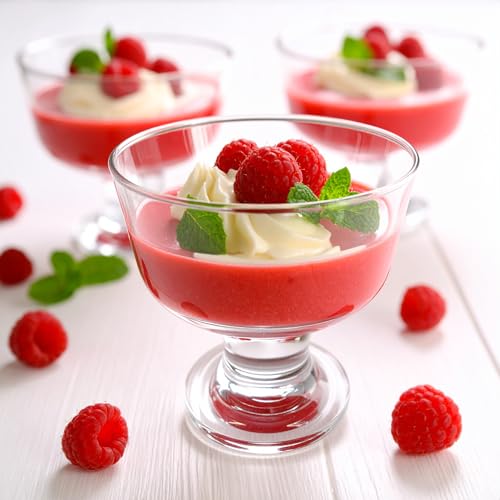 Glasmark KROSNO 1992 Eisbecher Eisschale Dessert 270 ml Glas Robust Spülmaschinenfest Hochglanz Transparent