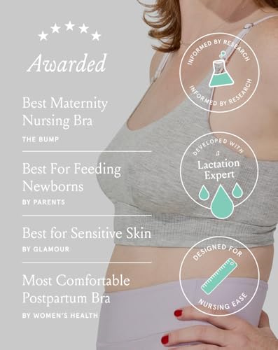 Everything Bra for Pregnancy, Nursing & Breastfeeding, Soft, Stretchy, Maternity & Sleep Bra with Nursing Access4