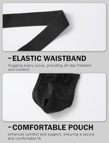 Panegy Men's Sexy Open Front Thongs Hook and Loop G-Strings Solid Metal Rings Thong Panties3