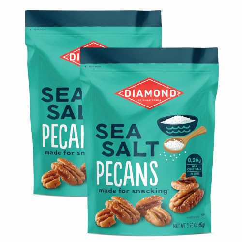 Diamond of California Sea Salt Pecans Made for Snacking, 3.25 oz. (Pack of 2)
