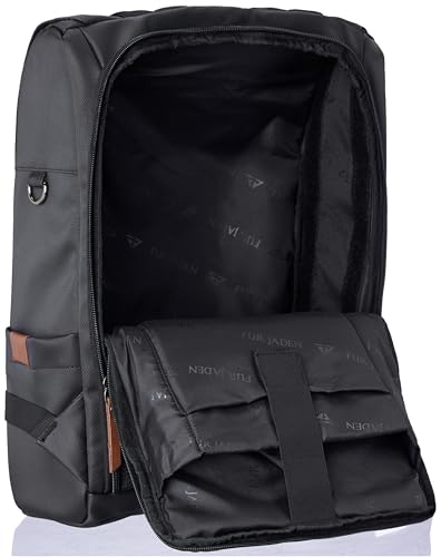 Image of FUR JADEN Anti-Theft Laptop Backpack I Camera Backpack Bag I Men Women I In-Built Tablet Sleeve I Padded Grab Handle I Breathable Air-Mesh (Black)