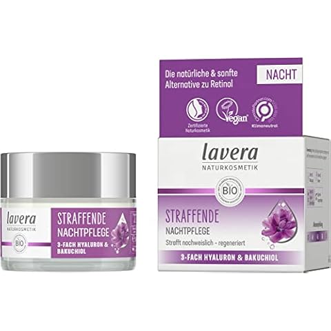 lavera Straffende Nachtpflege - vegan - Naturkosmetik - 3-fach-Hyaluron & und dem Power-Wirkstoff Bakuchiol - ohne Parabene - Feuchtigkeit und Pflege - 50ml (1 Stück) Cover