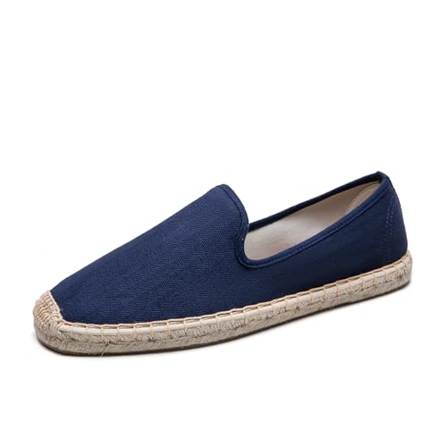 Men's Casual and Comfortable Linen Vegan Canvas Shoes, Men's Flat Shoes, Anti Slip Soles Suitable for Any Occasion in Summer, Spring, and Autumn