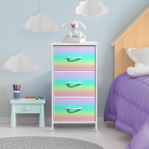 Sorbus Kids Nightstand, Fabric Drawers (Colorful, 3 Drawer) - image 2