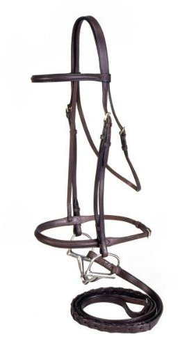SilverFox Raised Snaffle Bridle Brown Horse