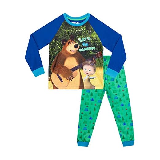 Masha och björnen pyjamas för pojkar, flerfärgad, 98 cm
