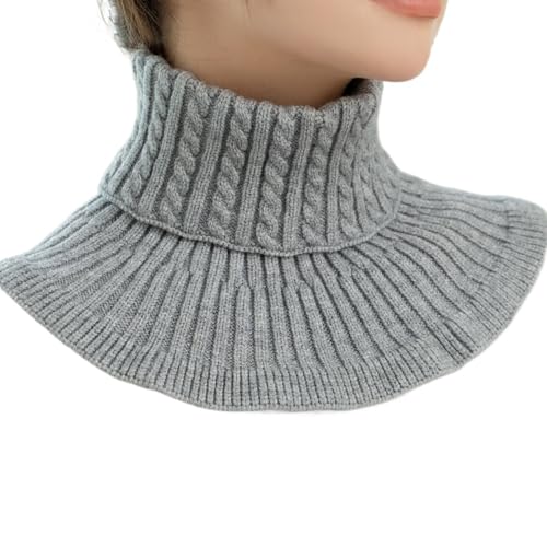 PRUTUHEA Falso Desmontable Invierno Knitted Neck Collars Wool False Collar For Women Neck Scarf Solid Color Woolen Ornaments Fashion Women Fake Collars(DJ079-03)