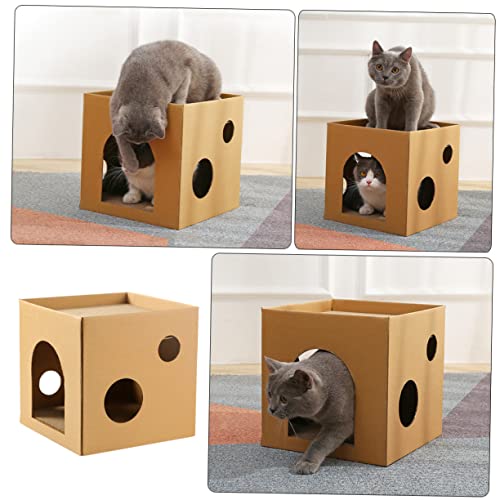 VANZACK casa de gato conjunto de jogos interno arranhador de tapete para gatos casa pet casa para an