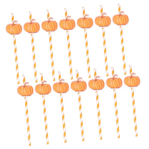 40 pitillos de papel naranja para fiesta Halloween miniatura 1