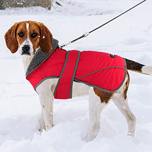Dogcheer Dog Winter Coat, Warm Dog Jacket Vest Christmas Dog Sweater With Fleece Collar, Reflective Adjustable Puppy Cold Weather Clothes For Small Medium Large Dogs #TOP1