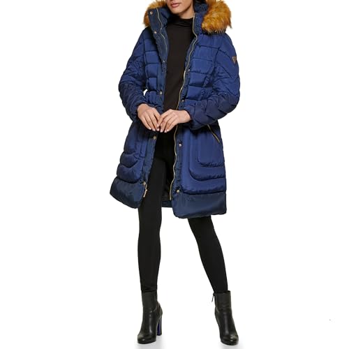 Consejos y reviews para comprar Chaquetas guess disponible en línea para comprar. 33 GUESS - chamarra con capucha para mujer, Azul, M