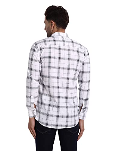 Image of Majestic Man Slim Fit Cotton Casual Check Shirt for Men