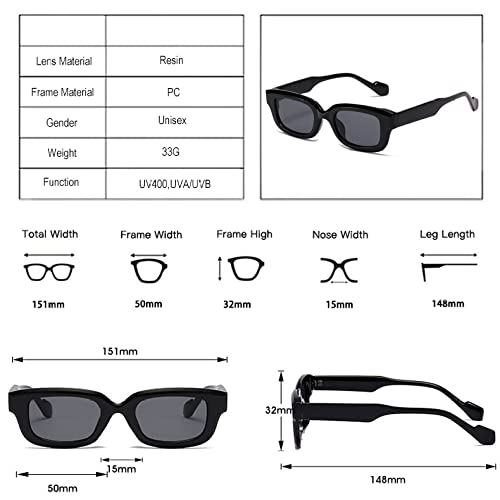 Retro Small Rectangle Sunglasses Women Candy Colors Shades UV400 Square Men Sun Glasses2