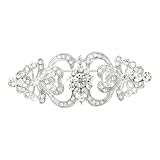 Elegant Floral Crystal Brooch - Marquise Rhinestones Corsage Pin for Women Men, Vintage Wedding Party Lapel for Suit Dresses Clothes Accessory Jewellery (Clear CZ)