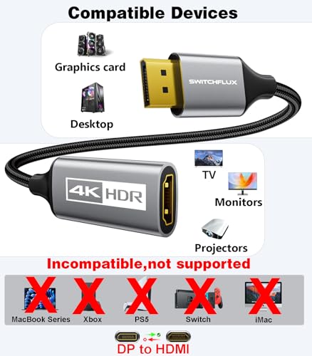 Adaptador DisplayPort a HDMI Uni-Direccional 4K@60Hz miniatura 7