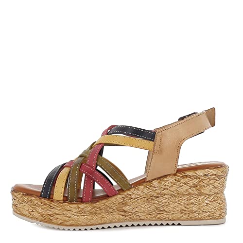 PORRONET - Sandalia cuña de piel en colores Tamara talla 40 Cover