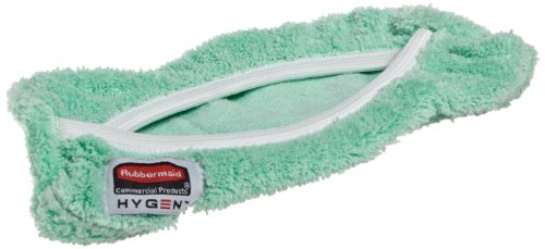 Image of Rubbermaid Commercial HYGEN Quick-Connect Flexible Microfiber Mop Cover-Dust and Dirt, 8-inch, Green, Wet /Drop Mop Frame for Floor Cleaning on Title /Hardwood /Laminate Floors