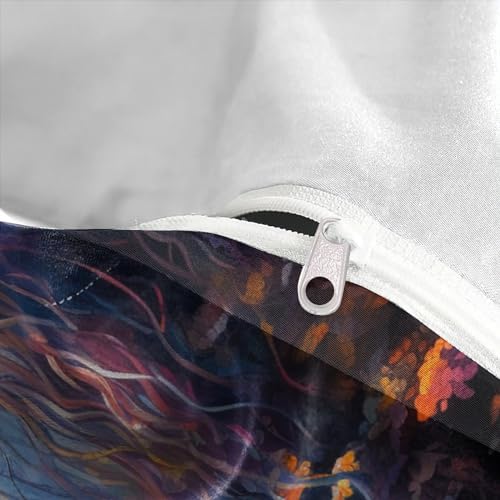 Housse de couette méduse 3D parure de lit microfibre 3 pièces King - 8