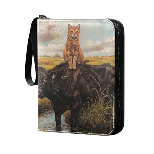 Funda para álbum de fotos con fundas extraíbles de doble cara para niños y niñas, juguetes, regalo, retro, lindo, vaca, gato