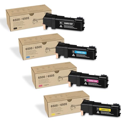 Toner Xerox Phaser 6500 compatible pour rapports de bureau pack 4 couleurs haute capacité
