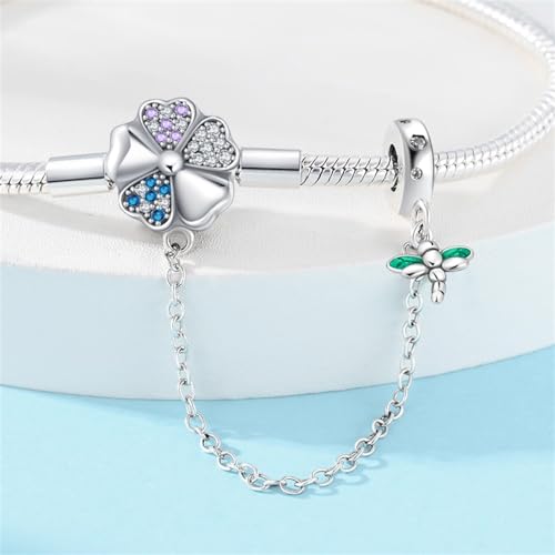 Image of 925 Sterling Silver Snake Chain Bracelets Fit Pandora Charms,Heart Clasp Bracelets Perfect For Any Glamour Gift for Women with 5 A Cubic Zirconia