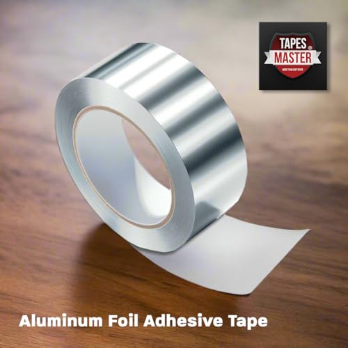 Image of Tapes Master Aluminum Foil Adhesive Tape, 3 Inch x 55 Yards, Silver, Non-Conductive Acrylic Adhesive