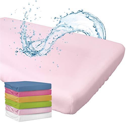 Drap-housse protège-matelas bébé rose 70x140 contre les fuites