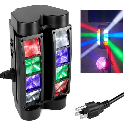 QWORK Spider Moving Head DJ Lights, 8 x 3W RGBW Beam Spider Stage...