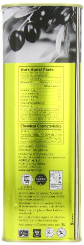 Iliada Extra Virgin Olive Oil Tin, 3 Liter (2 Pack (3 Liter))