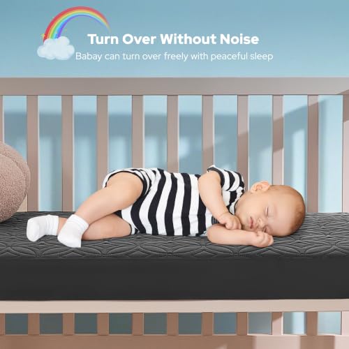 Image of Waterproof Crib Mattress Protector 2 Pack, Soft and Breathable Crib Mattress Pad Cover, Noiseless Machine Washable Toddler Mattress Protector for Standard Baby Toddler Bed (52''x28'',Gray)