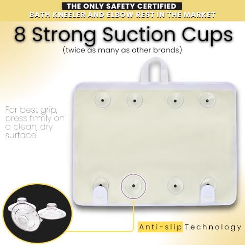 Image of Bath Kneeler -8 Suction Cups & 2 inch Thicker Padding.Certified Bath Kneeling Pad for Bath Tub & 5 Bath Toy Organizer. Fast Dry Bath Kneeler and Elbow Rest Pad Set. Baby Bath Essentials by Supa Ant-Duck
