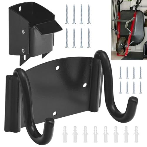 Wheelbarrow Storage Bracket - 90 lbs Capacity Heavy Duty Storage Hook for Most Wheelbarrows Designs Comes with a Spring Loaded Lift Latch Safety Catch Feature