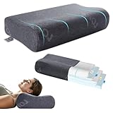 LOFE Contour Pillow - Adjustable Softness Cervical Neck Pillow for Ideal Support, 11 Heights Contour Memory Foam Pillow for Stomach/Side/Back Sleepers, Ergonomic Side Sleeper pillow for Less Neck Pain