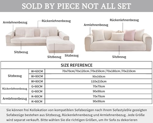 IMSGVIFO Samt Sofabezug 1 2 3 4 Sitzer, L Form Sofaüberwurfe, Ecksofa Sofa überzug Pets Dog Couch überzug Anti-rutsch Sofaschutz, Ultra Weicher Sofaschoner