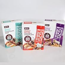 G2G Protein Bar 3 Pack, 1 Box each of PB Choc Chip, PB Coconut, PB Jelly,Refrigerated for Freshness, 24 Count 3 Packs of 8