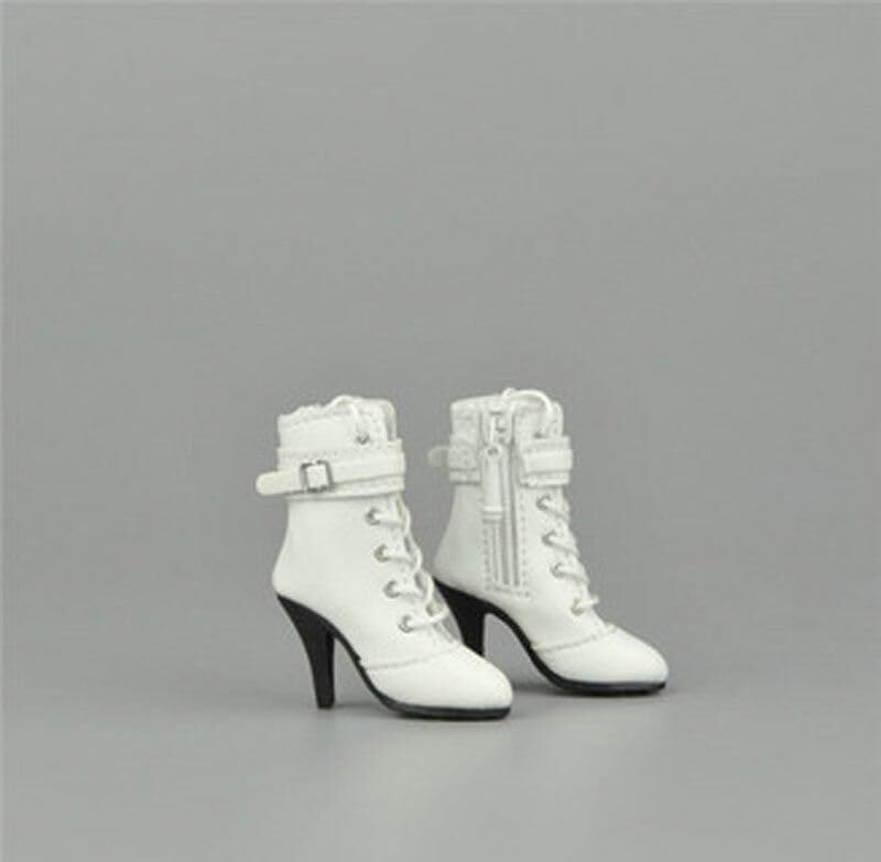 ximitoy 1/6th Mid-Tube Zipper+lace-up Female Leather Boots Model for 12