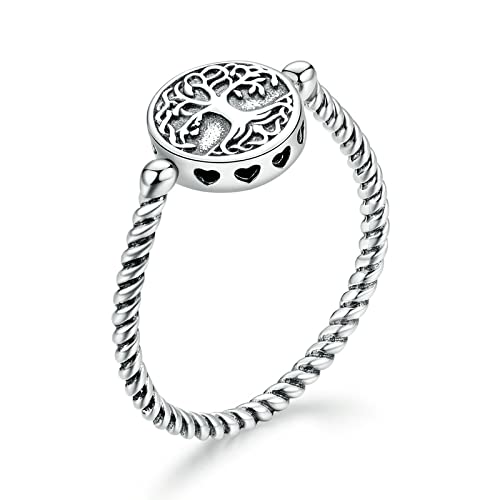Bague arbre de vie plaquée platine : l'éclat durable d'un bijou conçu pour résister au quotidien.