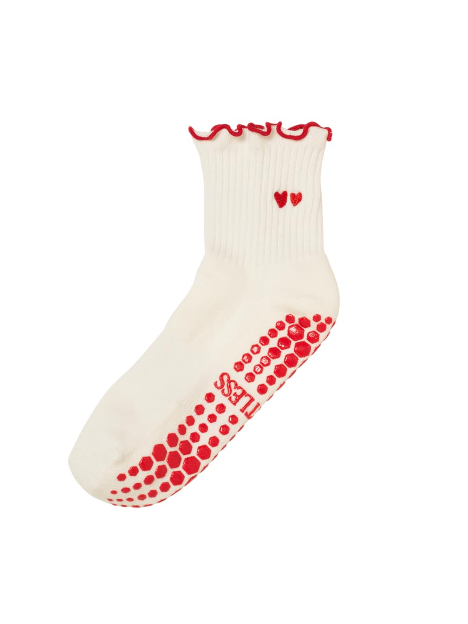 Shapes Studio Ruffle Pilates Grip Socks for Women, Cute Non-Slip Grippy Socks for Reformer, Barre, Yoga &amp; Studio Workouts