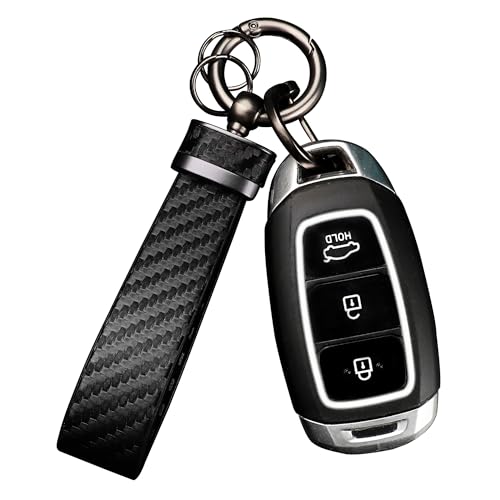 Portachiavi In Pelle PU Con Anello E Copertura, Portachiavi Compatto E Semplice Per Auto, Accessorio Da Uomo E Donna, Colore Nero, Dimensioni 9.8x5.5x2.4 Cm - 3