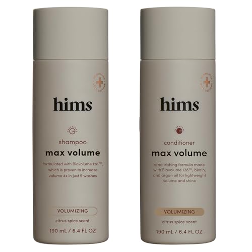 hims Max Volume Shampoo & Conditioner Set - Biovolume 128, Biotin, & Argan Oil - Root Lift &...