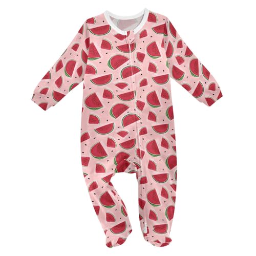 Dussdil Watermelon Fruits (26) Baby One-Piece Footies Newborn Rompers Pajamas Cotton Footed Pjs for Sleep Play Boys Girls 9 Month