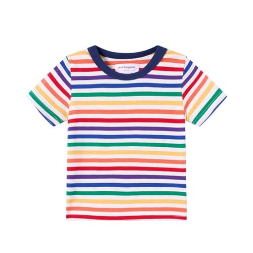 Image of Mud Kingdom T-Shirt for Boys Short Sleeve Plain Cotton Classic Summer Casual Stripe