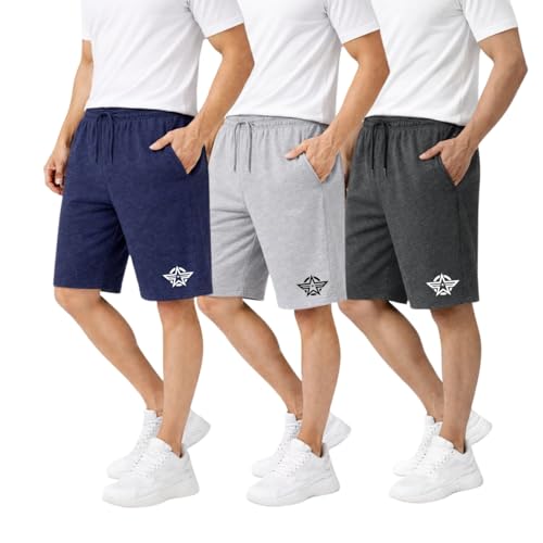 Image of KART BLACK Plus Sizes Men's Cotton Knee Length Shorts(M,L,XL,XXL,XXXL,4XL,5XL Shorts)| Casual and Night Wear Mens Shorts Pack of 3