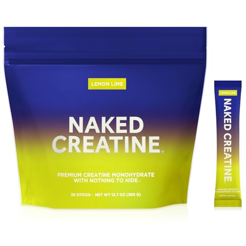 NAKED Pure Micronized Lemon Lime Creatine Monohydrate — 30 Stick Packs