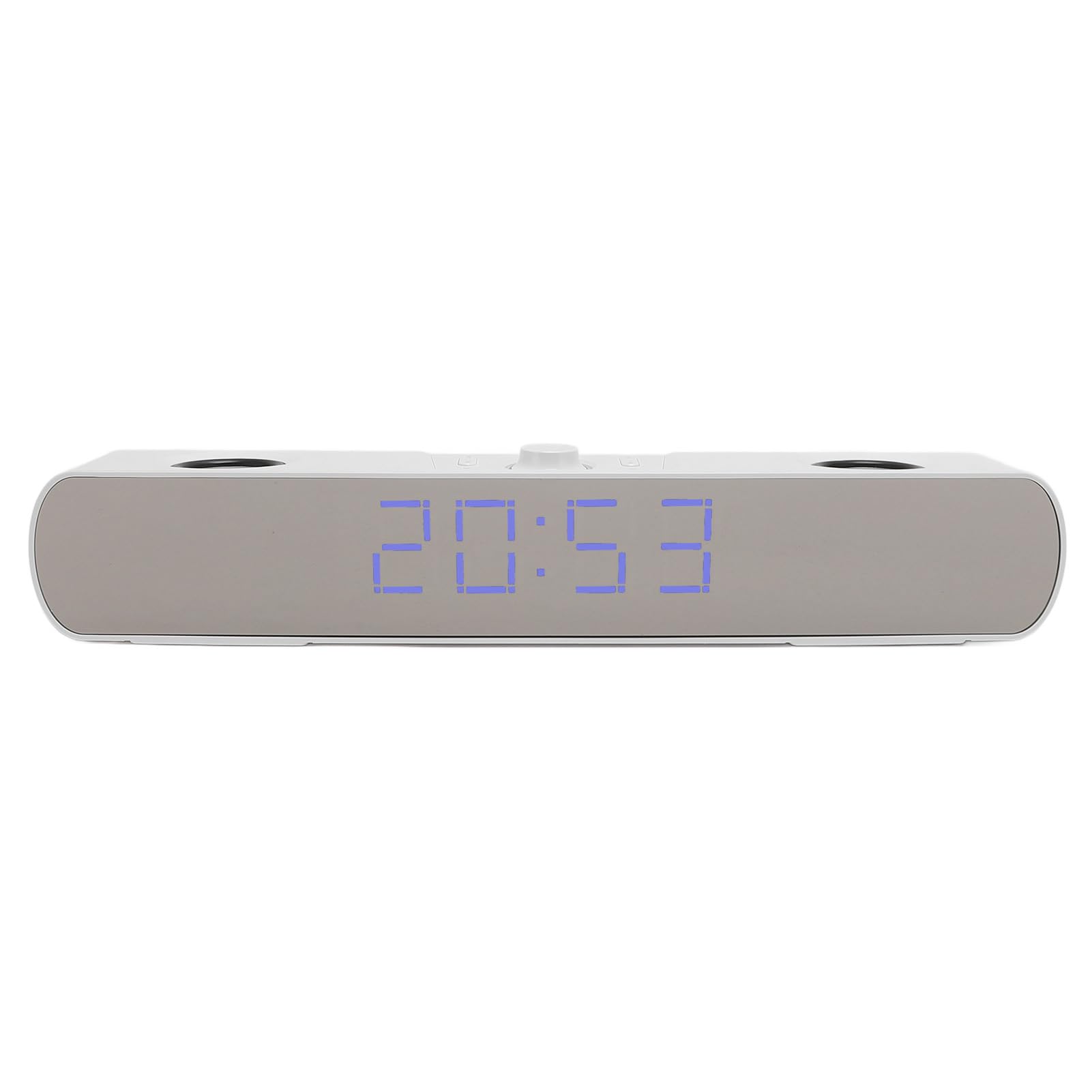 CCYLEZ Głośnik komputerowy Bluetooth, radio z budzikiem FM, z wyświetlaczem, wbudowanym subwooferem HiFi stereo, Bluetooth 5.3 i złączem USB, do komputera stacjonarnego, laptopa, wyświetlacza (biały)